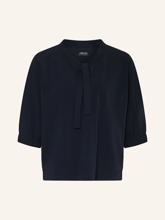 Zdjęcie produktu Marc Cain Bluzka Z Wiązaniem Pod Szyją Z Rękawami 3 / 4 blau 394 navy