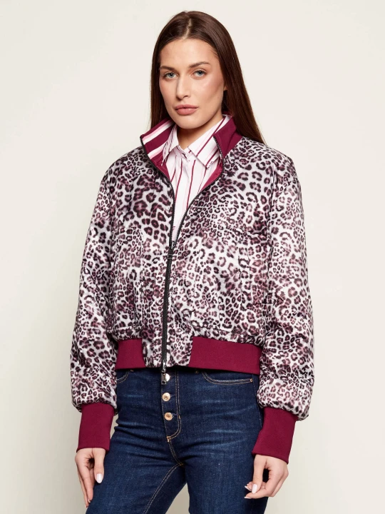 Zdjęcie produktu Marc Cain Dwustronna kurtka bomber | Relaxed fit bordowy