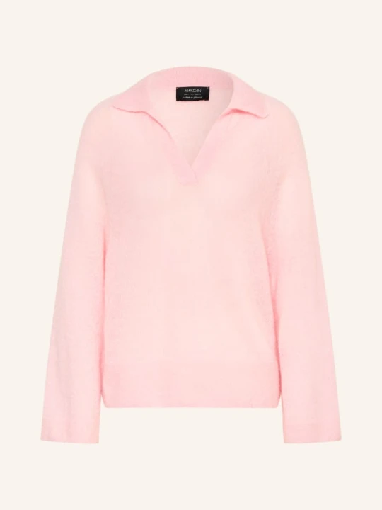 Zdjęcie produktu Marc Cain Dzianinowa Koszulka Polo Z Alpaki I Moheru rosa 208 chalk pink