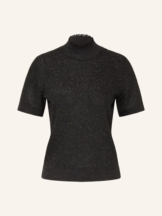Zdjęcie produktu Marc Cain Dzianinowa Koszulka Z Błyszczącą Przędzą schwarz 900 BLACK