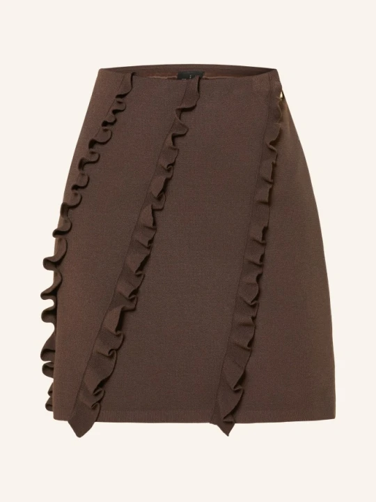 Zdjęcie produktu Marc Cain Dzianinowa Spódnica Z Falbanami braun 697 seal brown