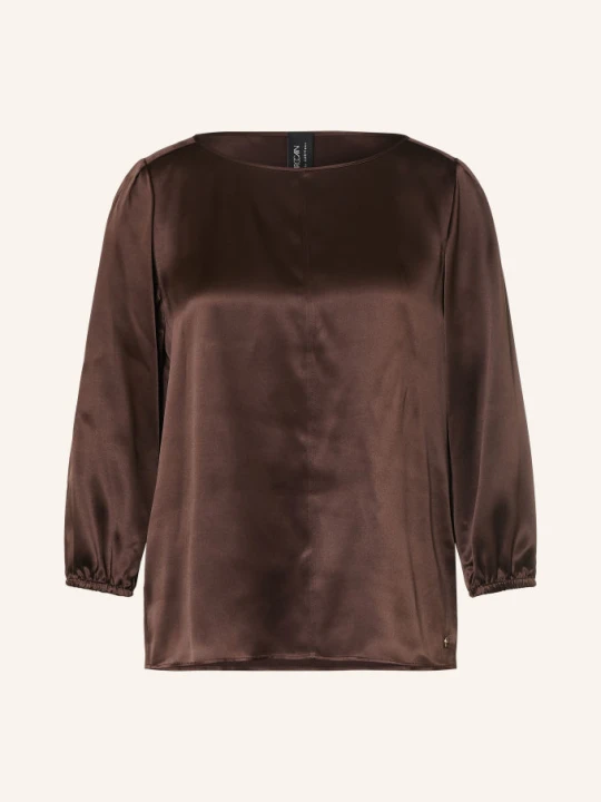 Zdjęcie produktu Marc Cain Jedwabna Bluzka Z Rękawami 3 / 4 braun 697 seal brown