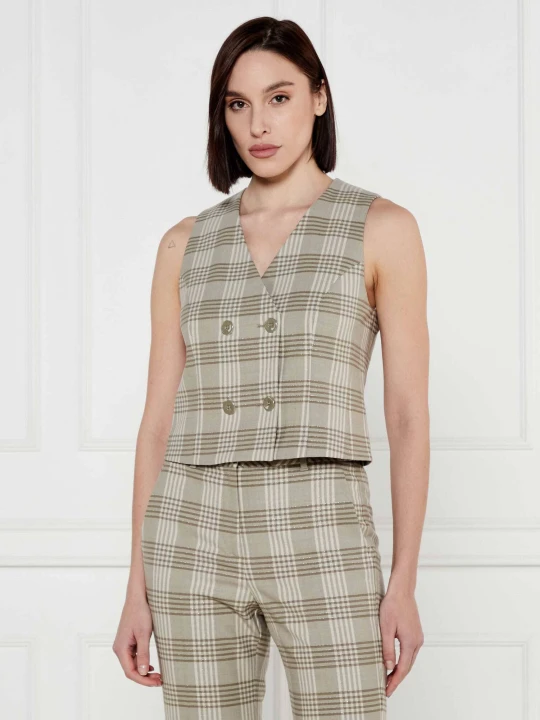 Zdjęcie produktu Marc Cain Kamizelka | Slim Fit | z dodatkiem wełny beżowy