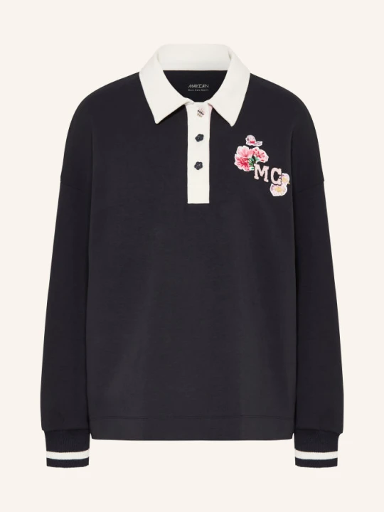 Zdjęcie produktu Marc Cain Koszulka Polo Z Dzianiny Dresowej blau 394 navy