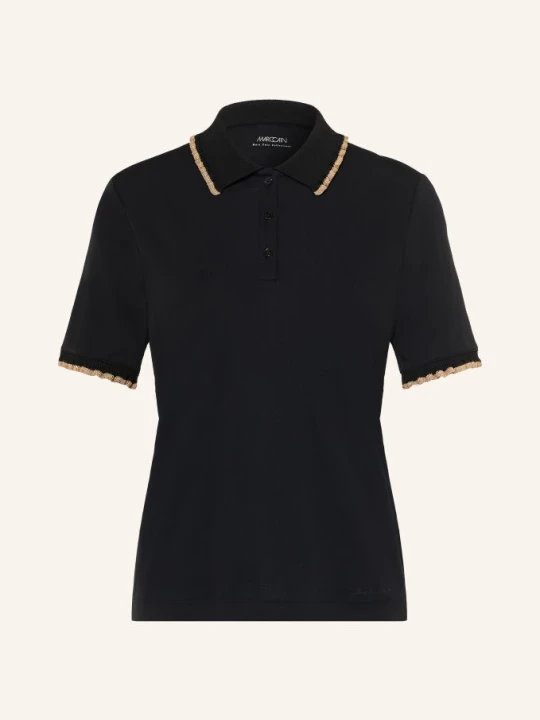 Zdjęcie produktu Marc Cain Koszulka Polo Z Jerseyu Z Falbankami schwarz 900 black new