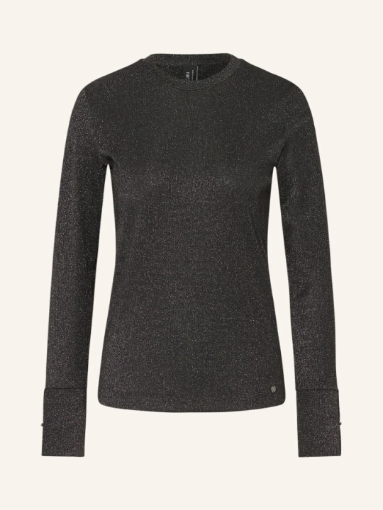 Zdjęcie produktu Marc Cain Koszulka Z Długim Rękawem Z Brokatową Przędzą schwarz 900 black new
