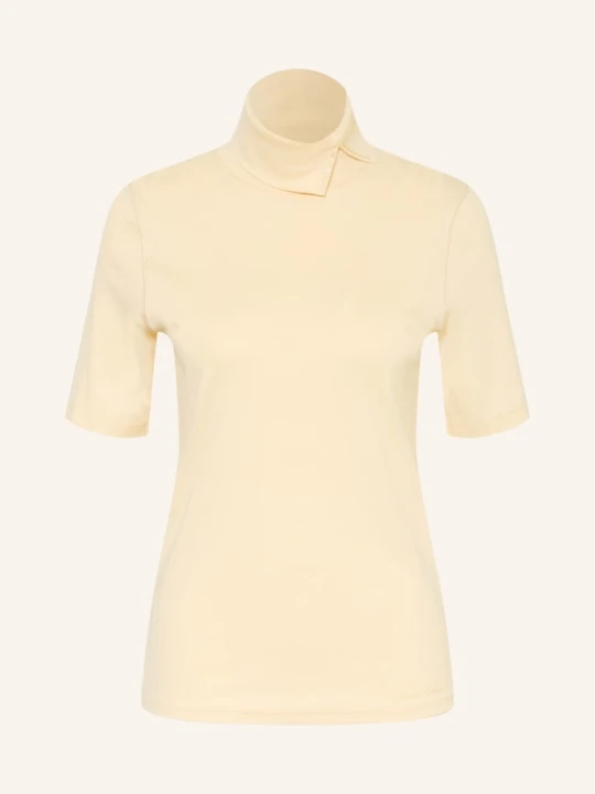 Zdjęcie produktu Marc Cain Koszulka Z Golfem I Ozdobnymi Koralikami gelb 126 lamb`s wool