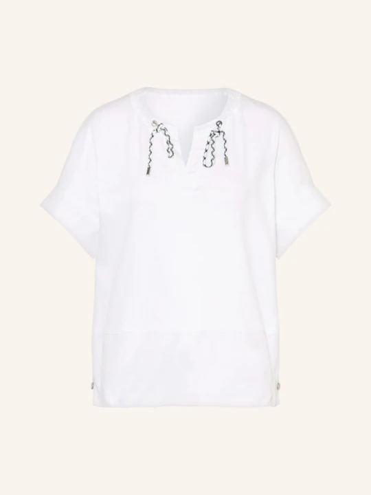 Zdjęcie produktu Marc Cain Koszulka Z Mieszanki Materiałów weiss 100 WHITE