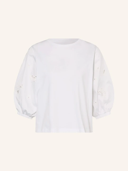 Zdjęcie produktu Marc Cain Koszulka Z Mieszanki Materiałów weiss 100 WHITE