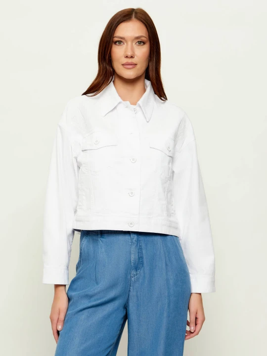 Zdjęcie produktu Marc Cain Kurtka jeansowa Rethink Together | Cropped Fit biały