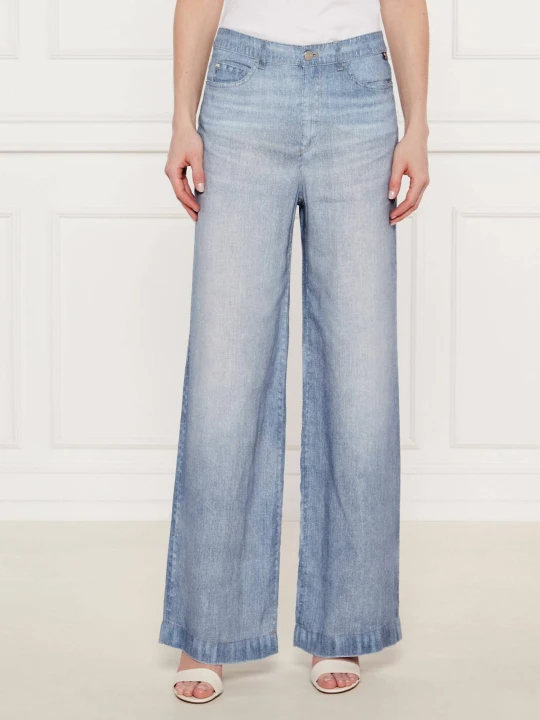 Zdjęcie produktu Marc Cain Lniane jeansy WARRI | flare fit | high waist niebieski