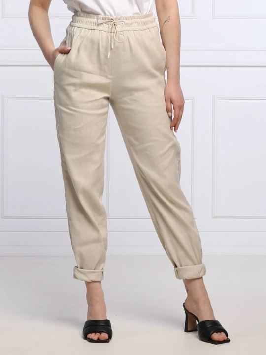 Zdjęcie produktu Marc Cain Lniane spodnie | Loose fit beżowy