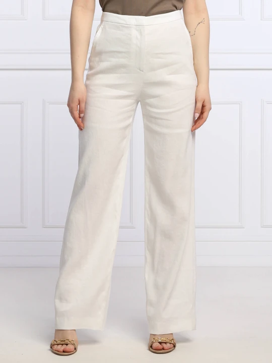Zdjęcie produktu Marc Cain Lniane spodnie | Loose fit | high waist biały