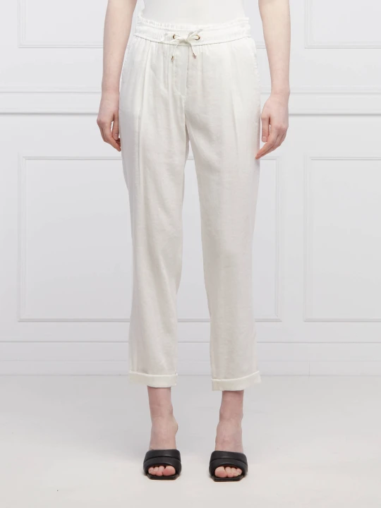 Zdjęcie produktu Marc Cain Lniane spodnie | Relaxed fit kremowy