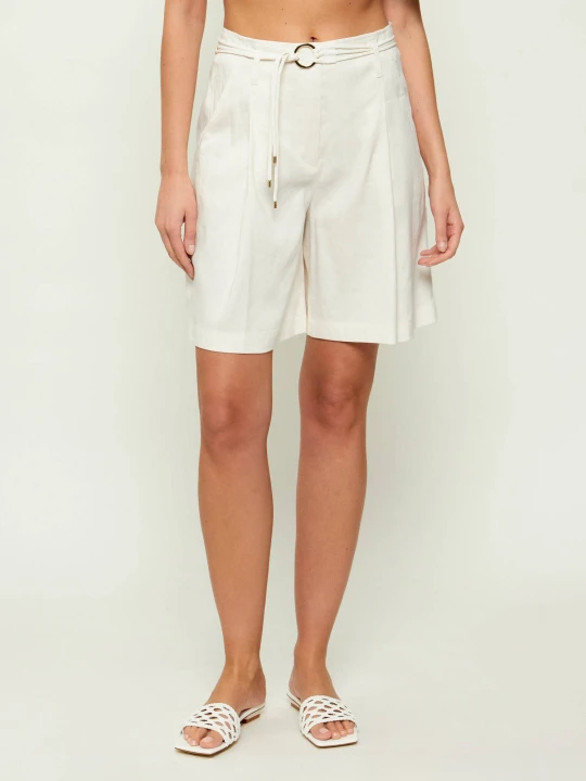 Zdjęcie produktu Marc Cain Lniane bermudy | Relaxed fit ecru