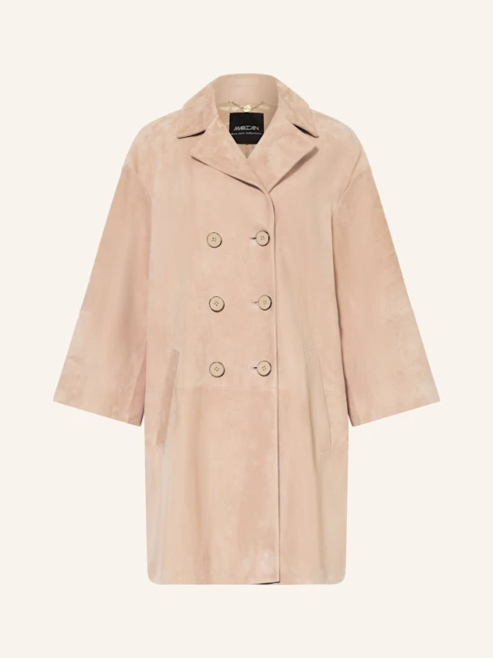 Zdjęcie produktu Marc Cain Płaszcz Skórzany beige 619 warm taupe new