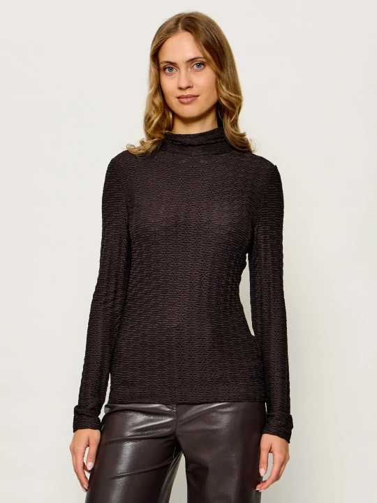 Zdjęcie produktu Marc Cain Półgolf | Slim Fit brązowy