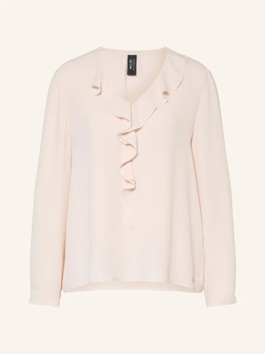 Zdjęcie produktu Marc Cain Satynowa Bluzka Z Falbanami beige