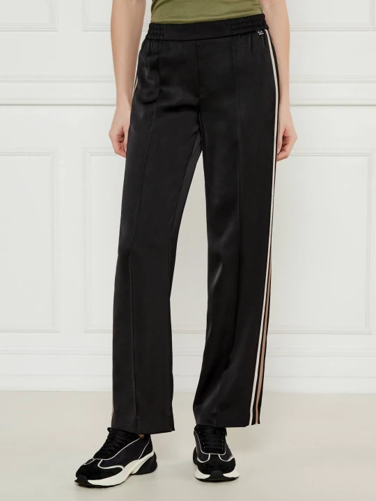 Zdjęcie produktu Marc Cain Satynowe spodnie Washington | flare fit czarny