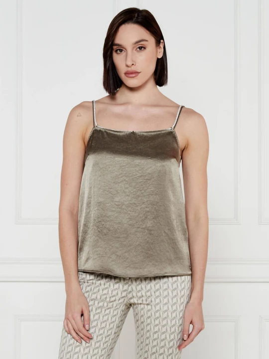 Zdjęcie produktu Marc Cain Satynowy top | Regular Fit khaki