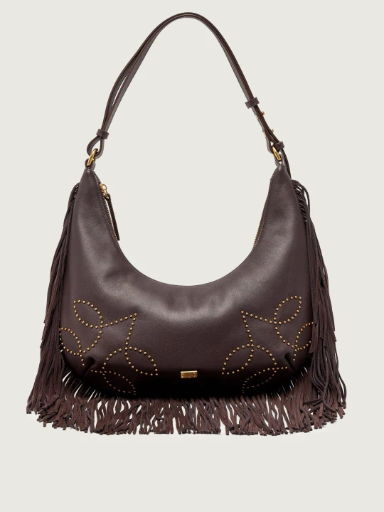 Zdjęcie produktu Marc Cain Skórzane hobo brązowy