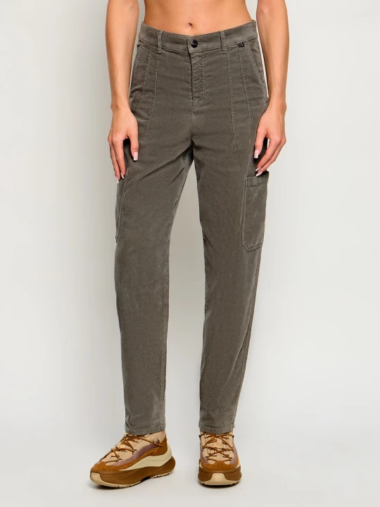 Zdjęcie produktu Marc Cain Spodnie cargo Ruma | Tapered fit | sztruks zielony