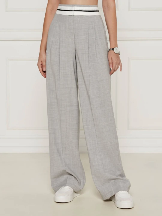 Zdjęcie produktu Marc Cain Spodnie | flare fit | z dodatkiem wełny szary