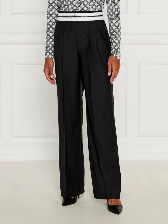 Zdjęcie produktu Marc Cain Spodnie | flare fit | z dodatkiem wełny czarny