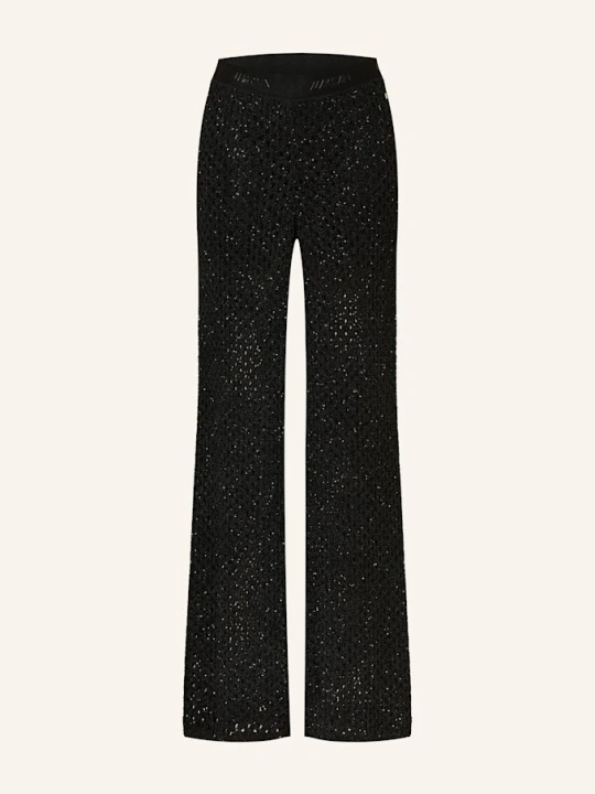 Zdjęcie produktu Marc Cain Spodnie Z Dzianiny Welkom Z Cekinami schwarz 900 BLACK