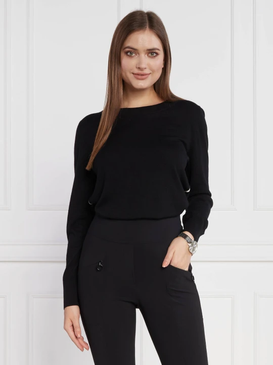 Zdjęcie produktu Marc Cain Sweter | Casual fit | z dodatkiem wełny i kaszmiru czarny