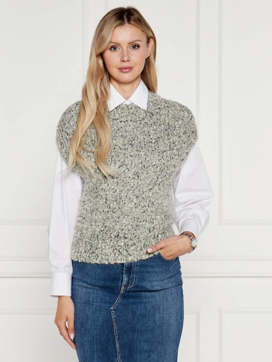 Zdjęcie produktu Marc Cain Sweter | Loose fit | z dodatkiem wełny szary