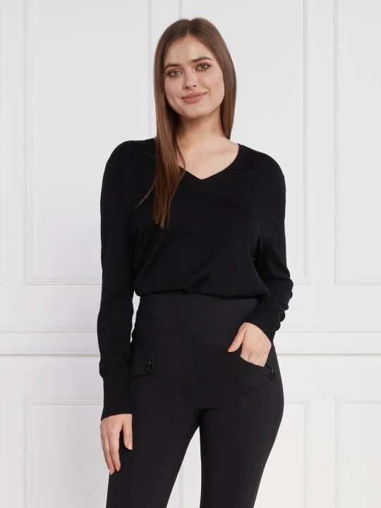 Zdjęcie produktu Marc Cain Sweter | Loose fit | z dodatkiem wełny i kaszmiru czarny