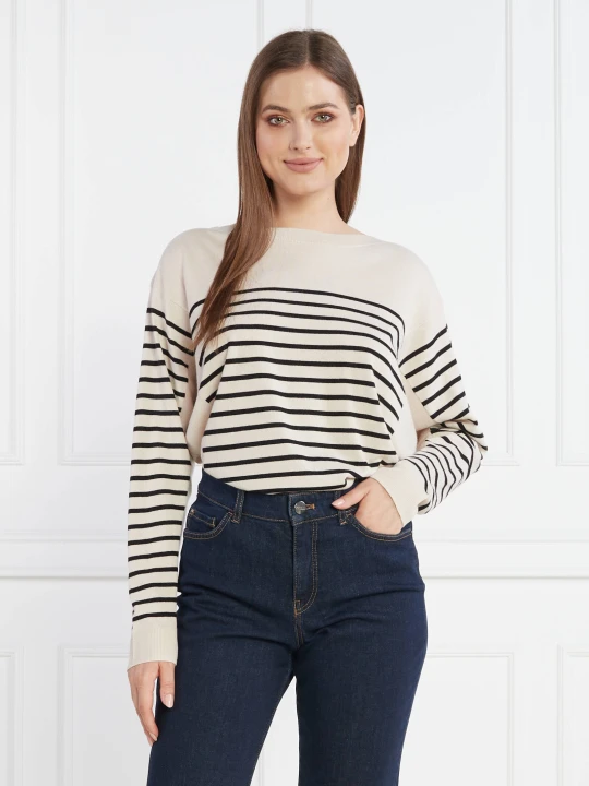 Zdjęcie produktu Marc Cain Sweter | Oversize fit | z dodatkiem wełny i kaszmiru beżowy