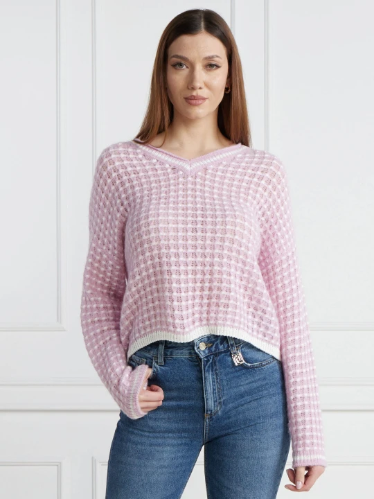 Zdjęcie produktu Marc Cain Sweter | Regular Fit | z dodatkiem wełny różowy