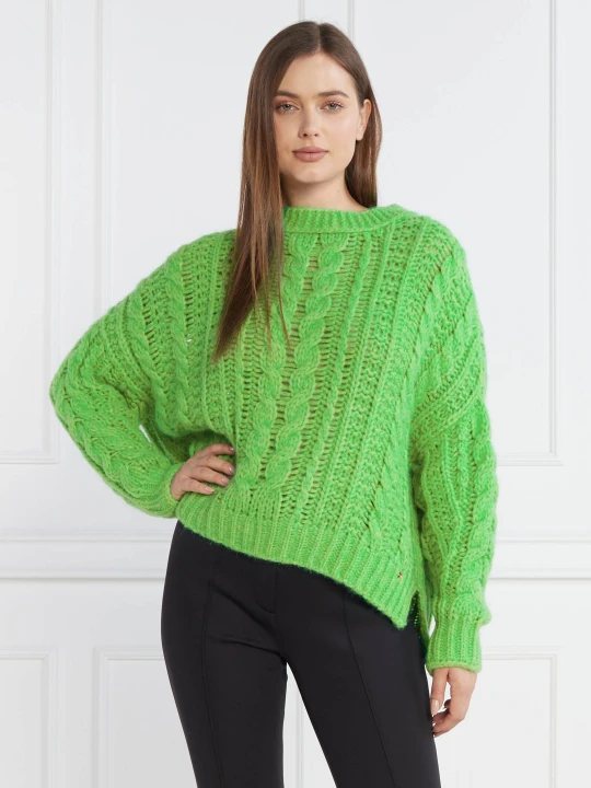 Zdjęcie produktu Marc Cain Sweter | Regular Fit | z dodatkiem wełny zielony