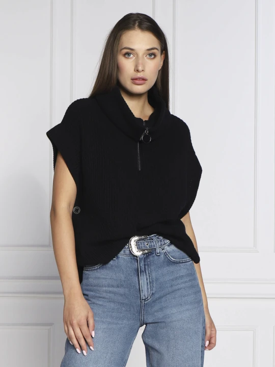 Zdjęcie produktu Marc Cain Sweter | Regular Fit | z dodatkiem wełny i kaszmiru granatowy