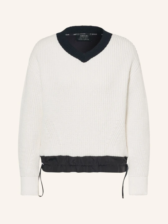 Zdjęcie produktu Marc Cain Sweter Z Mieszanki Materiałów schwarz 190 white and black
