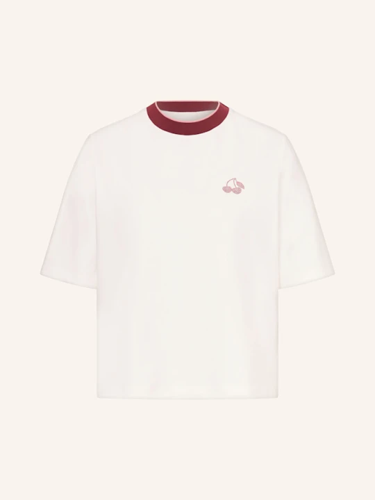 Zdjęcie produktu Marc Cain T-Shirt Z Obszyciem Ozdobnymi Kamykami weiss biały