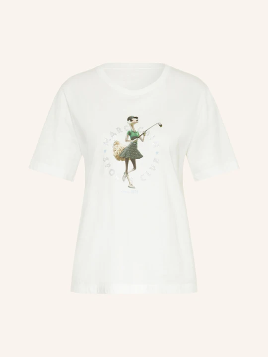 Zdjęcie produktu Marc Cain T-Shirt Z Obszyciem Ozdobnymi Kamykami weiss 110 off