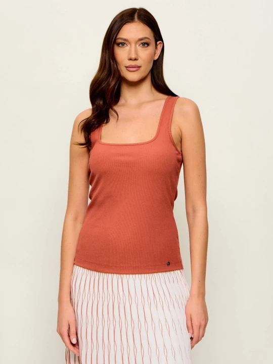 Zdjęcie produktu Marc Cain Top | Slim Fit pomarańczowy