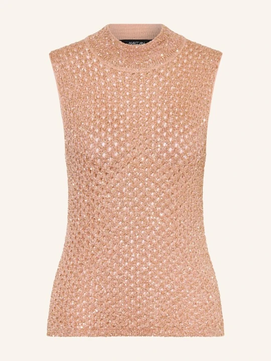 Zdjęcie produktu Marc Cain Top Z Dzianiny Z Cekinami rosa 217 peach beige
