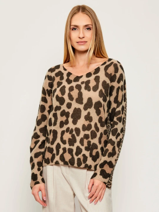 Zdjęcie produktu Marc Cain Wełniany sweter | Loose fit brązowy