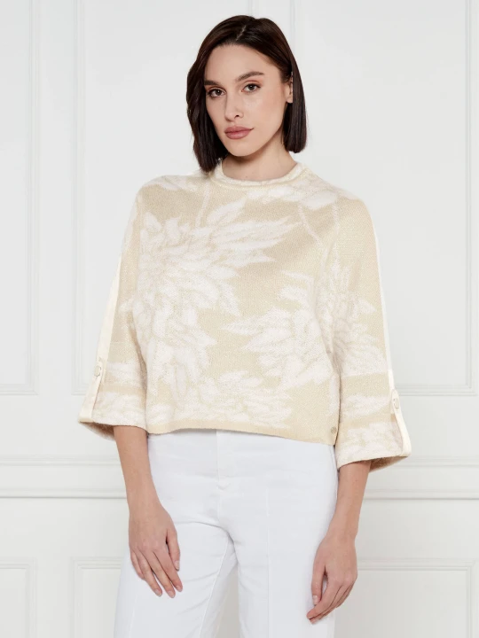 Zdjęcie produktu Marc Cain Wełniany sweter | Loose fit beżowy