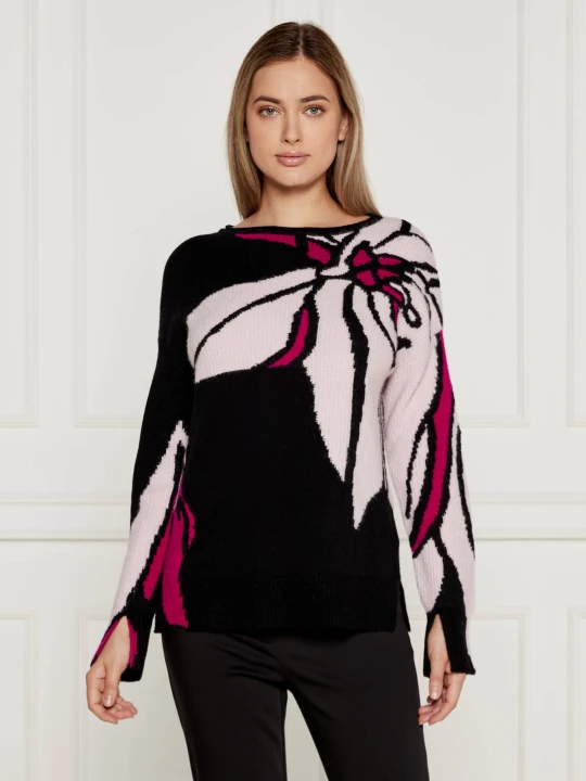 Zdjęcie produktu Marc Cain Wełniany sweter | Loose fit czarny