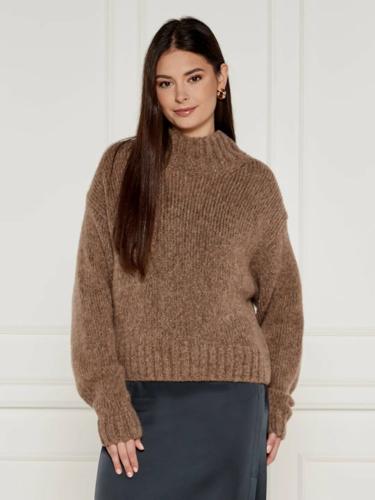 Zdjęcie produktu Marc Cain Wełniany sweter | Oversize fit brązowy