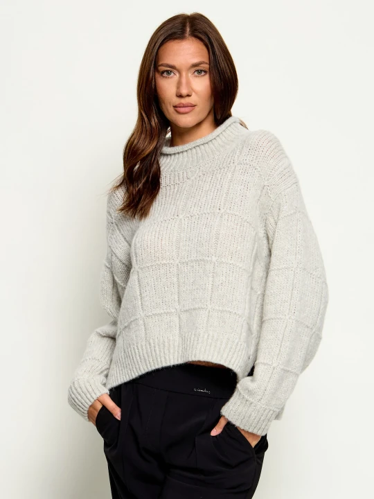 Zdjęcie produktu Marc Cain Wełniany sweter | Oversize fit szary
