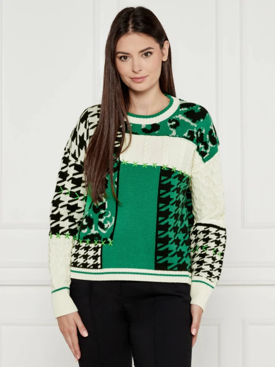 Zdjęcie produktu Marc Cain Wełniany sweter | Regular Fit zielony