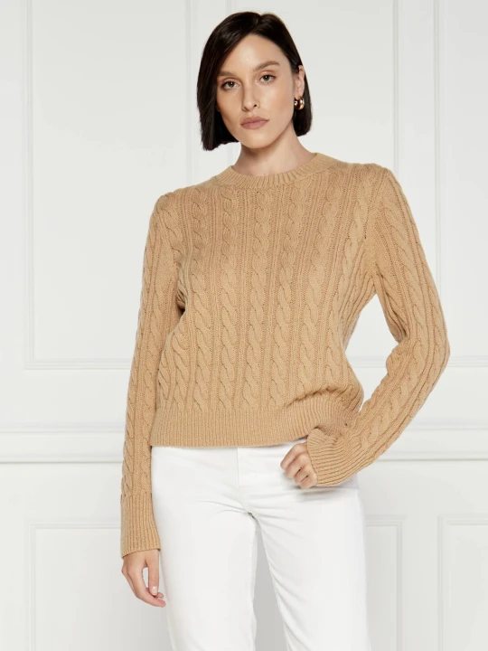 Zdjęcie produktu Marc Cain Wełniany sweter | Regular Fit brązowy