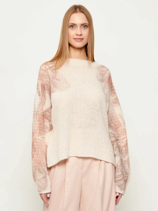 Zdjęcie produktu Marc Cain Wełniany sweter | Relaxed fit beżowy