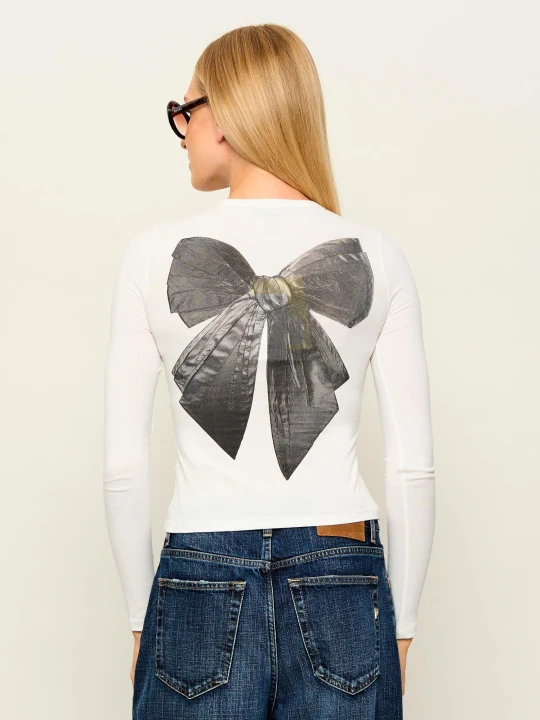Zdjęcie produktu Marc Jacobs Bluzka Bow Logo | Slim Fit biały